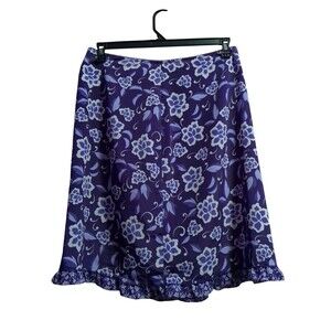 Xhilaration Womens Midi Skirt Size  XLarge Purple Floral